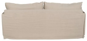Kremowa lniana sofa 200 cm – Ixia