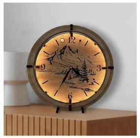 Li-Go 23697/DUB/BAT2 - LED ściemnialny zegar z czujnikiem LED/1xAA śr. 32 cm dąb