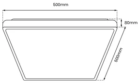 Plafon QUADRO BLACK 66W, kwadrat czarny