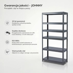 Regał metalowy szeroki antracytowy: JOHNNY, 1800 x 800 x 420 mm