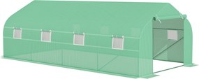 Outsunny Szklarnia Ogrodowa Tunel 6x3x2m Foliowa Ochrona Roślin Zielona | Aosom PL