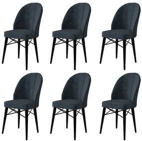 Zestaw krzeseł do jadalni Ritim Anthracite, 6 szt.