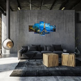 Obraz - Obraz olejny przedstawiający wieżę Eiffla (125x70 cm)