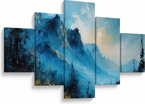 Obraz - Malowanie gór (125x70 cm)