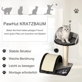 PawHut Drapak z piłeczkami Słupek do ostrzenia pazurów z sizalu Szary kolor dla kotów zabawa i relaks | Aosom PL