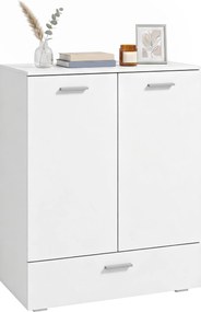 HOMCOM Nowoczesne sideboard, wolnostojąca szafka do przechowywania z szufladą i regulowaną półką, Biały | Aosom PL