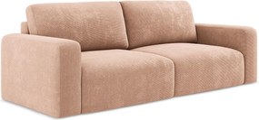 Kanapa 3-osobowa z funkcją spania - z tkaniny szenilowej - brzoskwiniowy - KONA