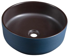 Sapho - Umywalka nablatowa PRIORI, Ø 41 cm, brązowo-niebieska