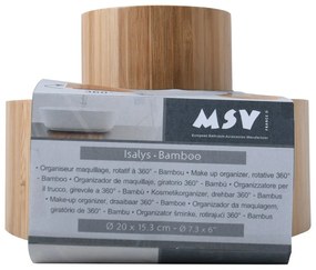 Bambusowy organizer łazienkowy na kosmetyki/obrotowy w naturalnym kolorze Isalys – MSV