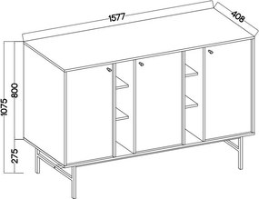 Komoda TORINO 158 cm do Salonu Sypialni Grafit