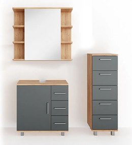 Zestaw mebli łazienkowych dąb 60x33x60.8 ilias