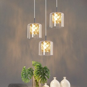 NETTLIFE Nowoczesna kryształowa lampa wisząca G9 do jadalni ze szkła z regulacją wysokości