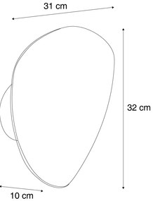 Designerski Kinkiet / Lampa scienna beżowy organiczny 32 cm 2-źródła światła - PulleyDesignerski Oswietlenie wewnetrzne