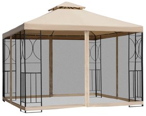 Outsunny Altana Ogrodowa 3x3m z 4 Półkami Wodoodporna Ochrona UV Namiot Imprezowy | Aosom PL