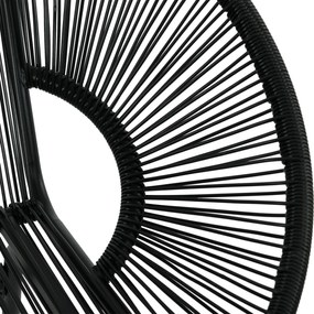 Outsunny Fotel Rattanowy w Stylu Boho, 132 cm x 72 cm x 83 cm, Czarny