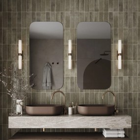 Lustro prostokątne bez ramy oszlifowane obracalne bez podświetlenia ROUND | Różne rozmiary | Różne kolory szkła : Kolor tafli szkła - Grafit, Rozmiar - 50 x 100 cm