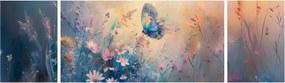 Obraz - Łąka z motylem (170x50 cm)