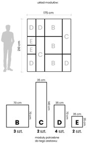 Dekoracyjny zestaw paneli lustrzanych 175x210 cm H9-B37