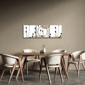 Obraz - Łąka graficzna N⁰2 (z zegarem) (90x30 cm)