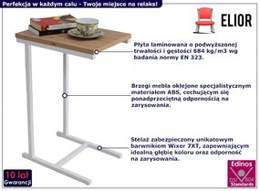 Skandynawski stolik boczny biały + dąb artisan Arvola 4X