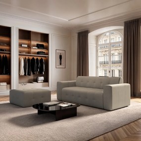 Jasnobrązowa aksamitna sofa 223 cm Tuil – Rodier