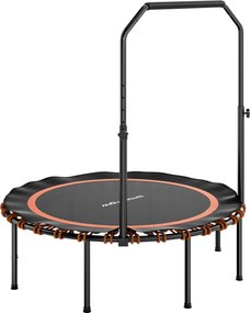 SPORTNOW Trampolina fitness z regulowanym uchwytem, Trampolina sportowa do użytku wewnątrz i na zewnątrz, Stal, Tworzywo sztuczne, Pomarańczowy