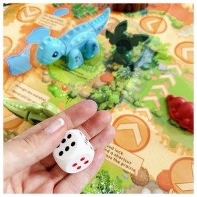 Woopie zestaw konstrukcyjny 2w1 gra planszowa dinozaury + kostka 46 el.