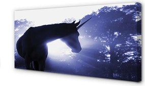 Obraz drukowany na płótnie Las i Jednorożec