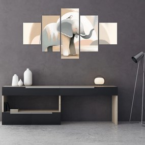 Obraz - Słoń w pastelowych kolorach (125x70 cm)