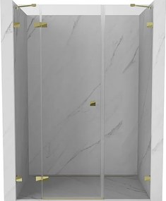 Mexen Lunar drzwi prysznicowe uchylne lewe 160 cm, transparent, złote - 834S-160-050-50-00-L