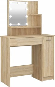 Skandynawska toaletka z lampkami LED dąb sonoma N3-K54