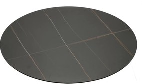 Stół na jednej nodze z marmurowym blatem Skinny Premium Stone Black 90
