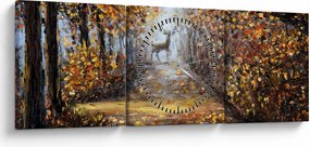 Obraz - Duch lasu (z zegarem) (90x30 cm)