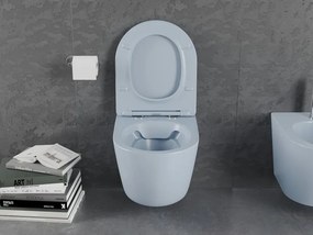 Mexen Lena miska wc Rimless z deską wolnoopadającą slim, duroplast, szara-niebieska mat - 30224069