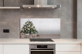 Szklany Panel Świąteczny Las Prezentów