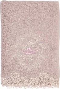Ręcznik DESTAN  50x100 cm z koronką Fioletowy / Lila
