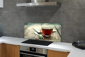 Szklany Panel Chwila z Ciepłą Herbatą