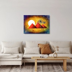 Obraz na szkle malowanych egipskich piramid (70x50 cm)