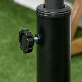 Outsunny Stojak na parasol Uchwyt na parasolowy Uchwyt na parasol, odporny na warunki atmosferyczne, z kołami, Ø53 x 41W cm, Czarny