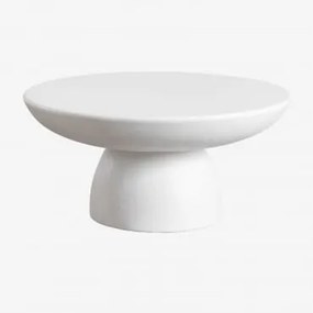 Okrągły Stolik Kawowy Z Cemento (ø70 Cm) Zenadia Biała - Sklum