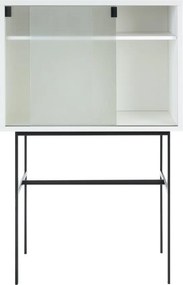 Szarobeżowa witryna z drzwiami przesuwnymi 70x109x40 cm Lekko – noo.ma