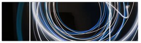 Obraz niebieskich linii (170x50 cm)