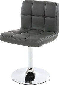 Obrotowe krzesło do jadalni Cadiz,  Sztuczna skóra, kolor szary, podstawa chromowana