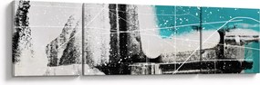 Obraz - Turkusowa abstrakcja (170x50 cm)