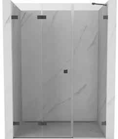 Mexen Lunar-F drzwi prysznicowe składane lewe 115 cm, transparent, gun metal - 836S-115-050-95-00-L