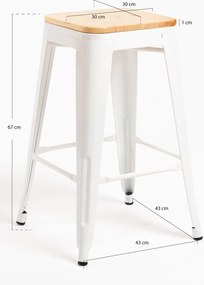 Stoek Torix niski z naturalnego drewna