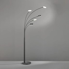 Czarna lampa stojąca LED ze ściemniaczem (wysokość 225 cm) Dent – Fischer &amp; Honsel