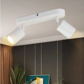 NETTLIFE 2 punkty czarna lampa sufitowa do przedpokoju GU10 nowoczesna obrotowa lampa ścienna do salonu kuchnia sypialnia jadalnia