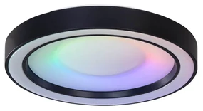 Lampa sufitowa czarna z wbudowanym ściemnialnym oświetleniem LED RGBW i pilotem - Arco Nowoczesny Oswietlenie wewnetrzne