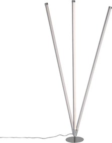 Zestaw 2 nowoczesnych lamp podłogowych LED chrom - Line-up